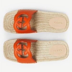 Gucci Women's Orange Espadrille Slides